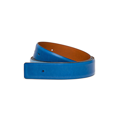 Santoni Light Blue Leather Belt Strap Azul