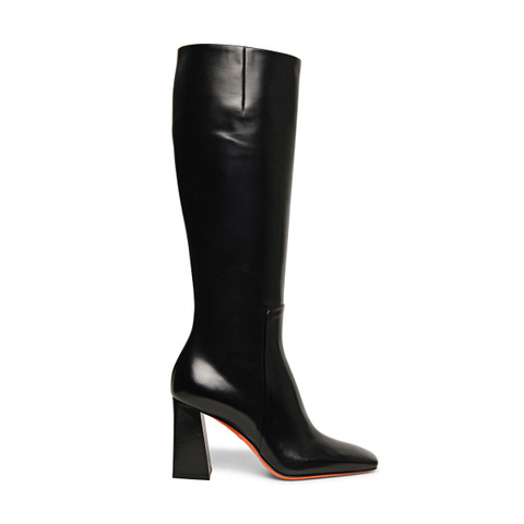Santoni Women's Black Leather High-heel Boot
