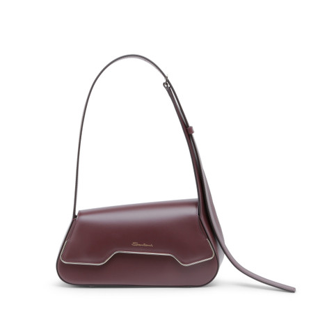 Santoni Burgundy Leather Thepluto Bag