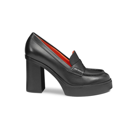 Santoni Women's Black Leather High-heel Pump