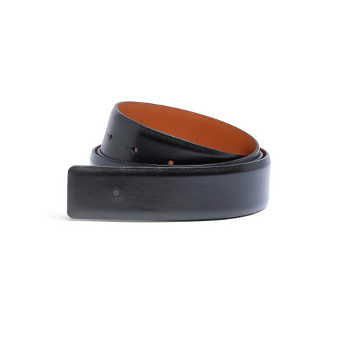 Santoni Blue Leather Belt Strap