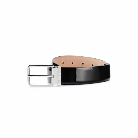 Santoni Men's Black Leather Adjustable Belt