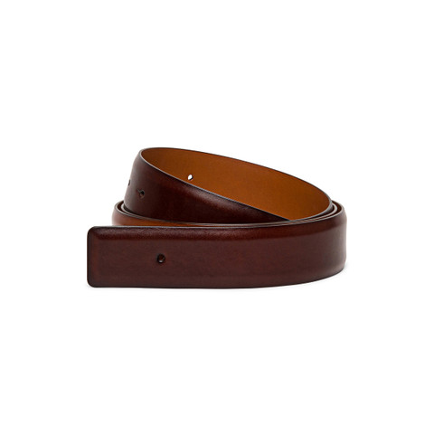 Santoni Brown Leather Belt Strap Marrón Medio