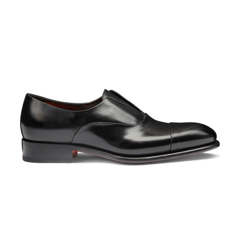 Santoni Men's Black Leather Lace-up Shoe