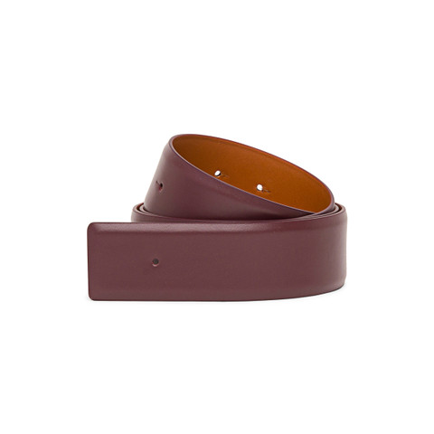 Santoni Burgundy Leather Belt Strap