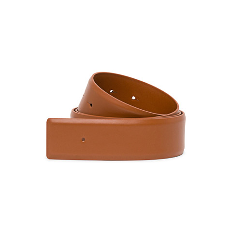 Santoni Brown Leather Belt Strap Mid Brown