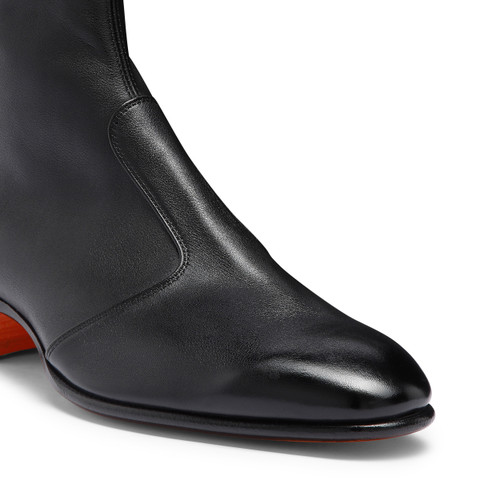 Men's black leather ankle boot - Santoni - 6