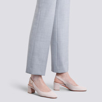 Women's pink suede low-heel slingback - Santoni - 2