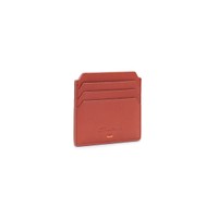 Orange tumbled leather credit card holder - Santoni - 2