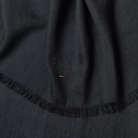 Black cashmere scarf - Santoni - 4