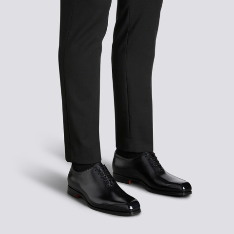 Men's black leather Oxford shoe - Santoni - 2