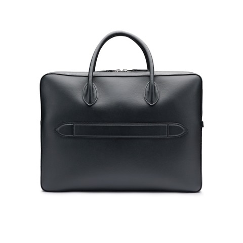 Sac d&rsquo;ordinateur en cuir noir - Santoni - 4
