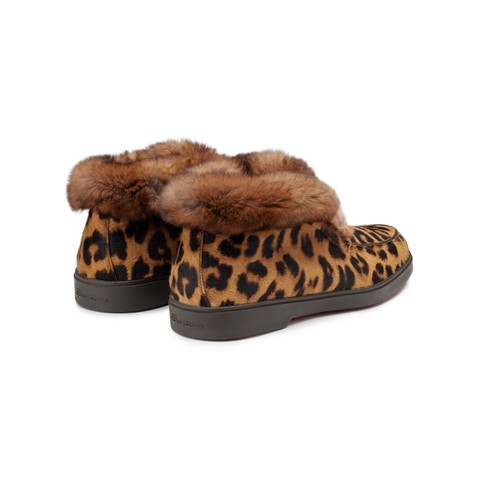 Women's cavallino leather desert boot with fur - Santoni - 3