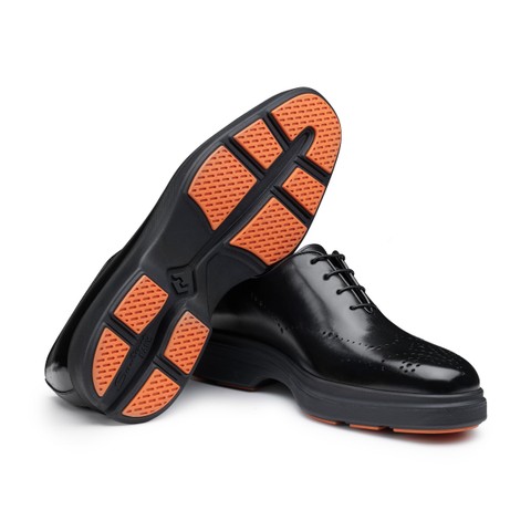 Men's black leather Easy Nova brogue Oxford shoe - Santoni - 3
