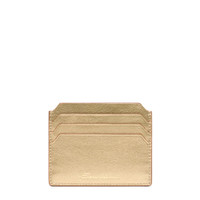 Gold laminated leather credit card holder - Santoni - 1