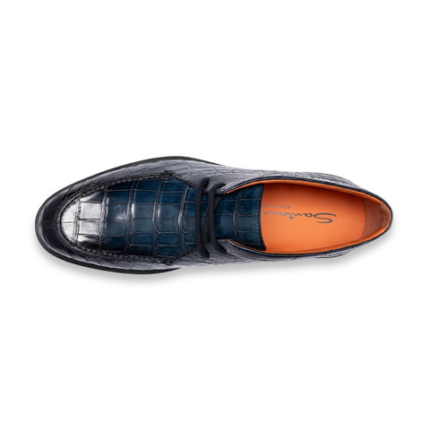 Men's blue alligator leather desert boot - Santoni - 4