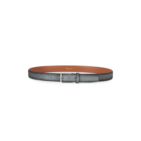 Grey suede adjustable belt - Santoni - 3