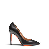 Women's black leather high-heel pump - Santoni - 1