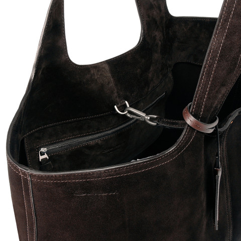 Dark brown suede shoulder bag - Santoni - 5