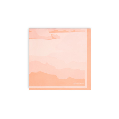 Orange silk scarf - Santoni - 3