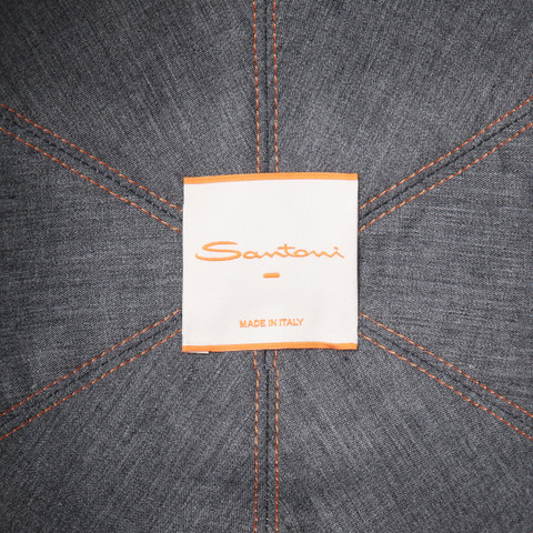 Grey velvet baseball cap - Santoni - 3