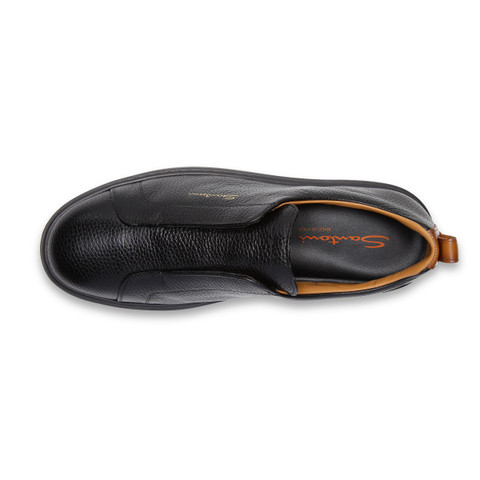 Sneaker slip-on de hombre de piel abatanada negra - Santoni - 5