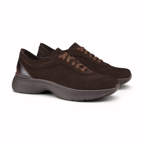 Men's dark brown suede Easy Bounce sneaker - Santoni - 3