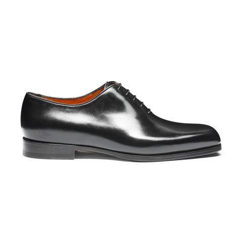 Schwarze Oxfords f&uuml;r Herren aus Leder - Santoni - 1