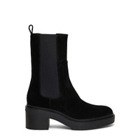 Women's black suede Chelsea boot - Santoni - 1