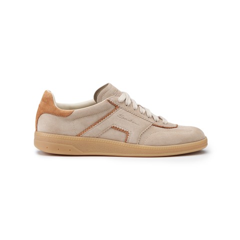 Women's dove grey suede sneaker - Santoni - 1