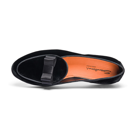 Men's black velvet Andrea loafer - Santoni - 5