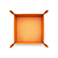 Orange saffiano leather change tray - Santoni - 2