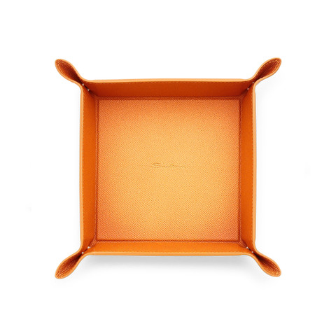 Orange saffiano leather change tray - Santoni - 2