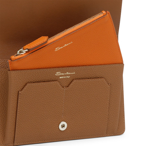 Light brown tumbled leather document holder - Santoni - 5