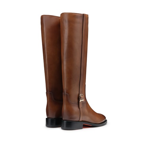 Women's dark brown leather boot - Santoni - 3