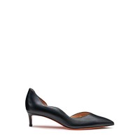 Schwarze Pumps für Damen aus Leder mit mittelhohem Absatz - Santoni - 1