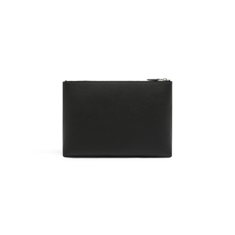 Black tumbled leather pouch - Santoni - 3