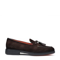 Mocassino Easy con nappe da uomo in suede testa di moro - Santoni - 1