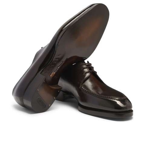Herrenderby-Schuh aus dunkelbraunem Leder &ndash; Limited Edition - Santoni - 4