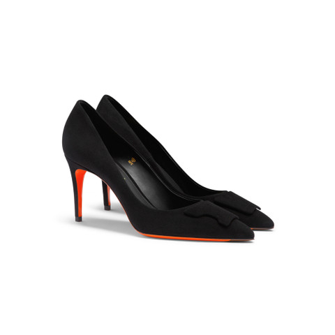 Women's black suede high-heel Santoni Sibille pump - Santoni - 2