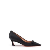 Women's black suede mid-heel pump - Santoni - 1