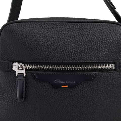 Black leather crossbody bag - Santoni - 5