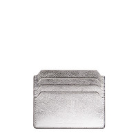 Silver laminated leather credit card holder - Santoni - 1
