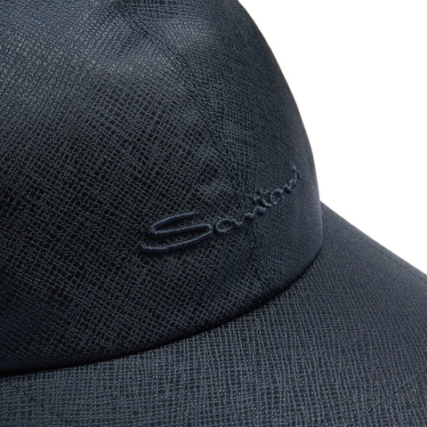 Blue nylon baseball cap - Santoni - 4