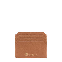 Light brown tumbled leather credit card holder - Santoni - 1