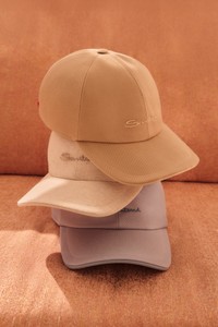 Men's beige fabric baseball cap - Santoni - editorial