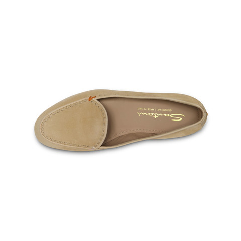 Women's beige suede loafer - Santoni - 5