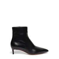 Women's black leather low-heel ankle boot - Santoni - 1