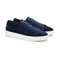 Men's blue suede sneaker - Santoni - 2