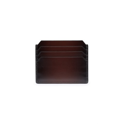 Dark brown leather credit card holder - Santoni - 4